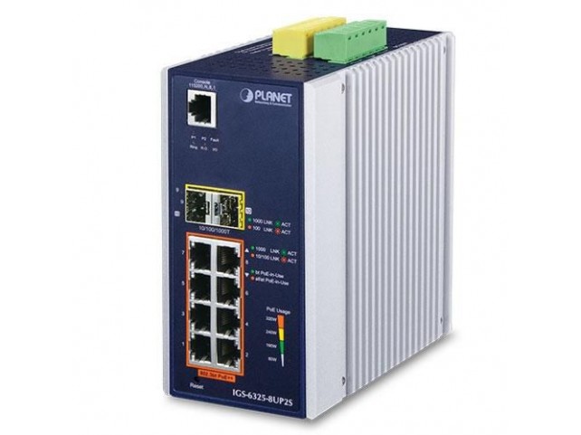 Planet P30 DIN-rail Industrial L3 8P  10/100/1000T 802.3bt PoE