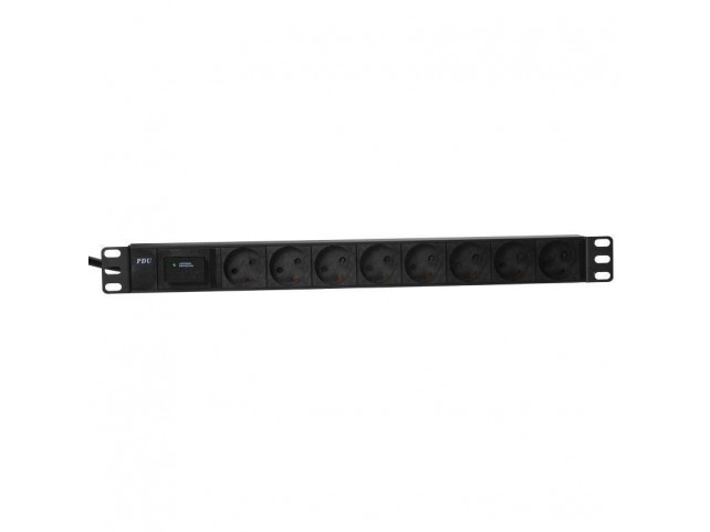 Lanview 19`` rack mount power strip,  13A with 8 x type K, with