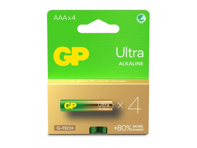 GP Batteries GP ULTRA ALKALINE AAA/LR03  Battery. 4-Pack