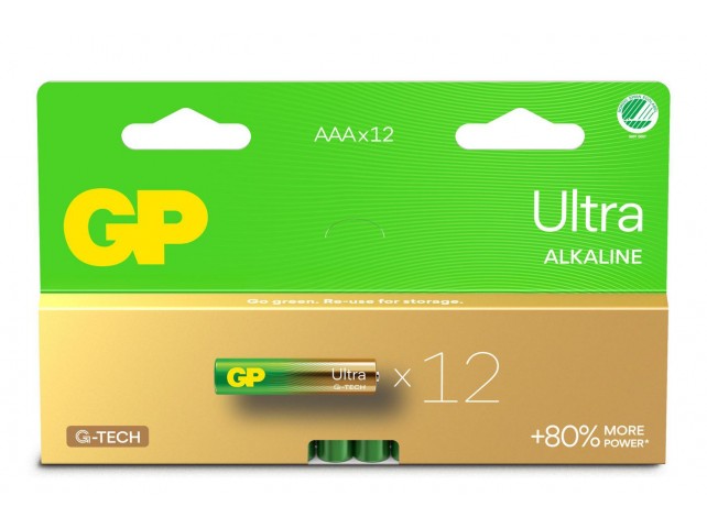GP Batteries GP ULTRA ALKALINE AAA/LR03  Battery. 12-Pack
