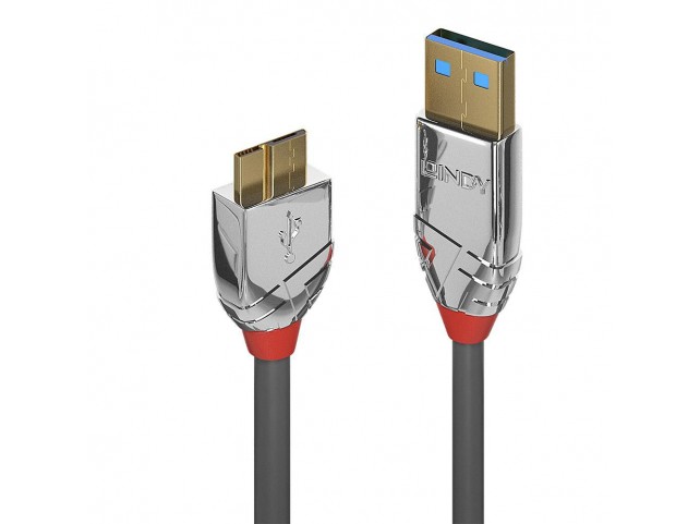 Lindy 3m USB 3.2 Type A to Micro-B  Cable, 5Gbps, Cromo Line
