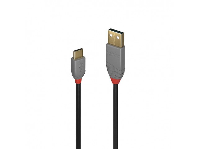 Lindy 0.5m USB 2.0  Type A to C  Cable, Anthra Line