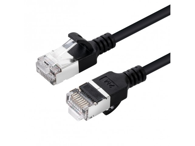 MicroConnect CAT6A U-FTP Slim, LSZH, 10m  Network Cable, Black
