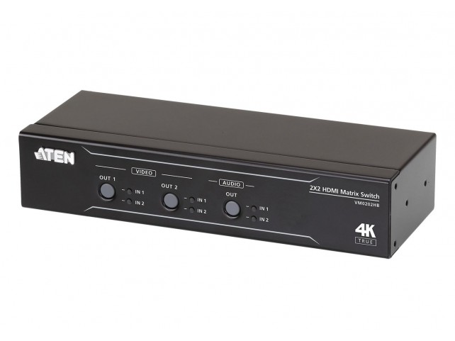Aten 2 x 2 True 4K HDMI Matrix  Switch with Audio De-Embedder