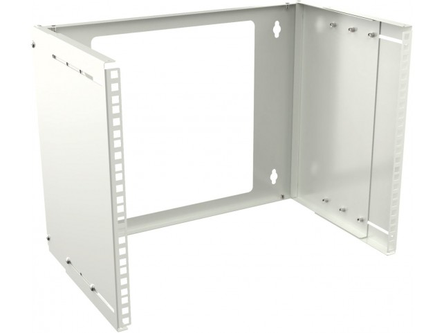 Lanview 19" 8U Adjustable Depth Open  Frame Rack Wall Mount - White