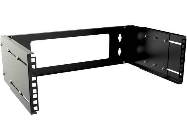 Lanview 19" 3U Adjustable Depth Open  Frame Rack Wall Mount - Black