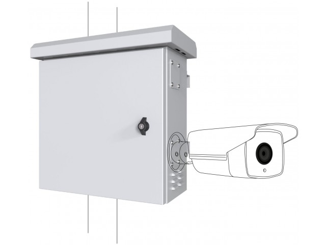 Lanview Mini Classic Pole Mounted  CCTV Cabinet For 4 cameras