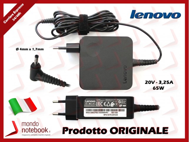 Alimentatore Originale Lenovo Thinkpad 65W 20V 3,25A (4mm x 1,7mm)