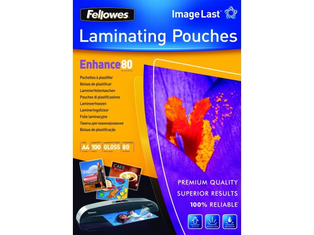 Fellowes Imagelast A4 80 Micron  Laminating Pouch - 100 Pack