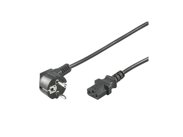 MicroConnect Power Cord CEE 7/7 - C13 2m  Angled Connector Schuko