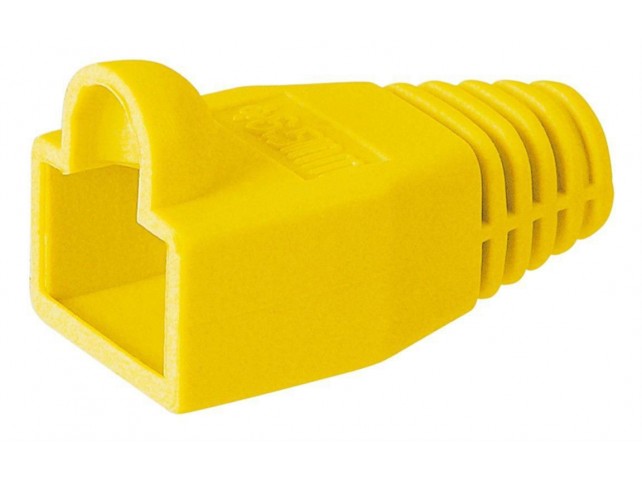 MicroConnect Boots RJ45 Yellow, 50pcs  Cable lead in 6.40mm