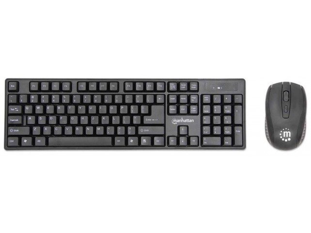 Manhattan Keyboard Mouse Included Rf  Wireless Qwerty German Black