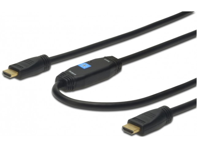 Digitus HDMI High Speed connection  cable, type A, w/ amp. M/M,