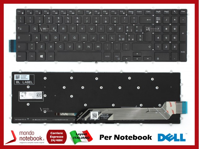 Tastiera Notebook DELL Vostro 15-5000 5568 Retroilluminata - Italiana