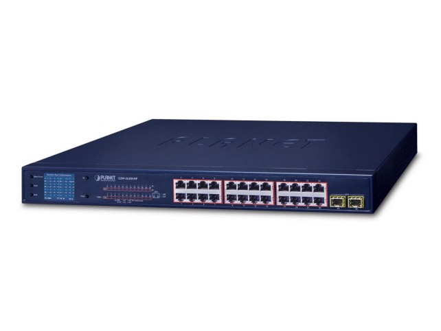 Planet 24-Port 10/100/1000T 802.3at  PoE + 2-P 1000SX SFP Gigabi