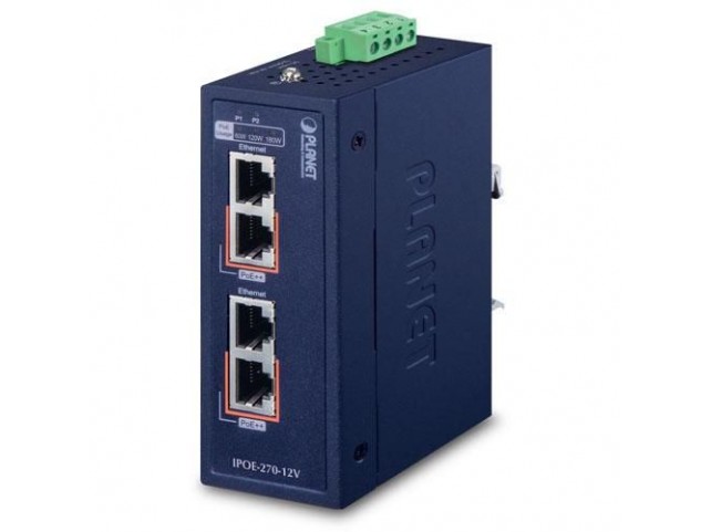 Planet IP30 Industrial 2-Port  Multi-gigabit 802.3bt PoE++