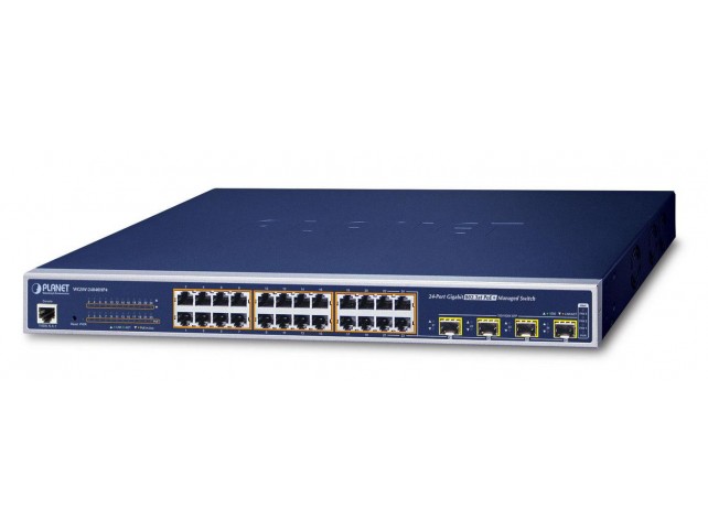 Planet IPv6 L2+/L4 Managed 24-Port  802.3at PoE+ Gigabit Ethernet