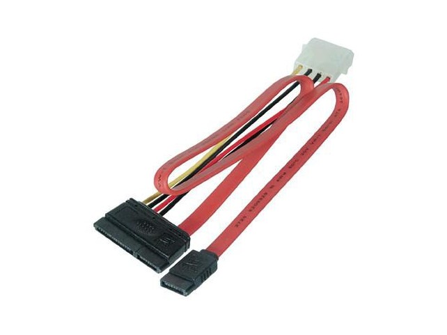 MicroConnect SATA Power 15+7pin-4+7pin  150mm+340mm