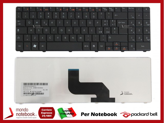 Tastiera Notebook PACKARD BELL Easynote TJ65 TJ71 TJ67 LJ63 LJ75 (NERA) Italiana