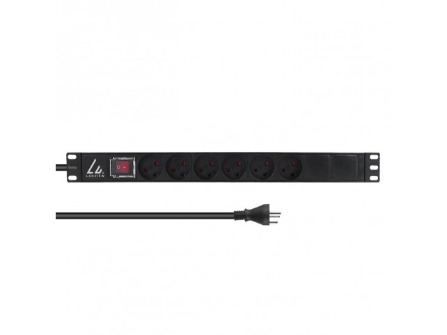 Lanview 19'' rack mount power strip,  ON/OFF Switch , 1U, 13A with