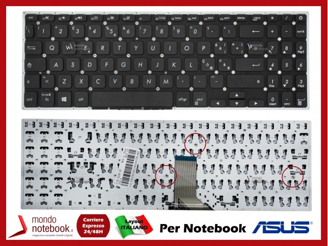 Tastiera Notebook ASUS S530 X530 X530FA X530FN X530UA X530UF X530UN Italiana