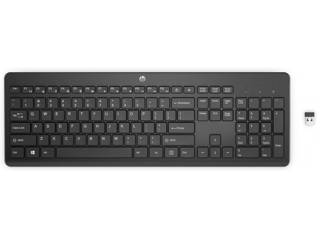 HP 230 Wireless Keyboard Black  230, Full-size (100%), RF