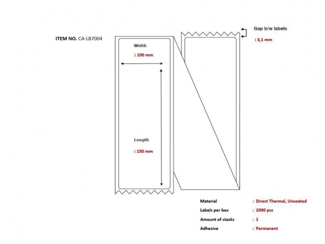 Capture Ship-label 100 x 150mm,  Direct Thermal, Uncoated,