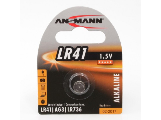 ANSMANN Battery LR41, 1.5 V, Alkaline  1pcs/pack