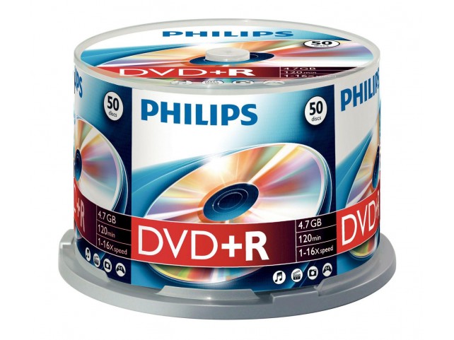 Philips 50 x DVD+R 4.7GB/120 min.  DVD+R DR4S6B50F/00, 4.7 GB,