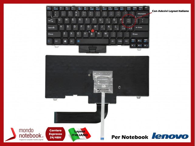 Tastiera Notebook Lenovo ThinkPad L410 L420 L510 L520 con Adesivi Layout Italiano
