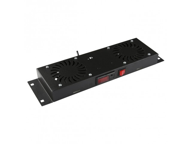 2 FANS, DIGITAL THERMOSTAT  CONTROLLED FAN MODULE BLACK