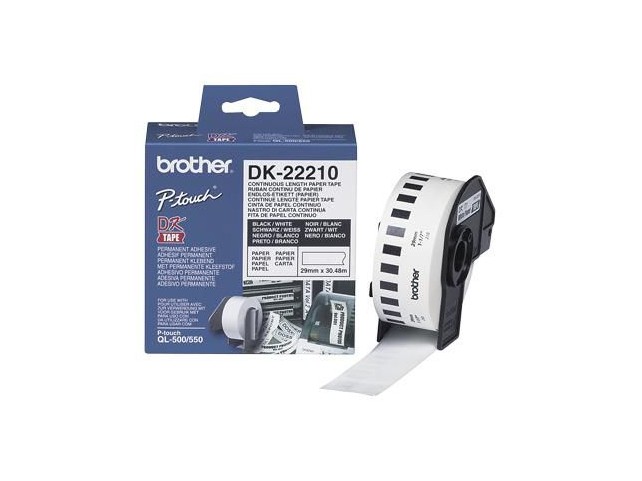 Brother DK22210 CONTINUOUS PAPER TAPE  29MM - MOQ 3