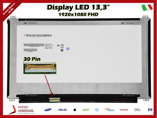 Display LED 13,3" (1920x1080) FHD SLIM 30 Pin SX