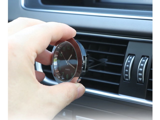 diametro 4,3 cm. POWSTRO da incollare luminoso Orologio al quarzo ad alta precisione per interni auto con display notturno a clip 