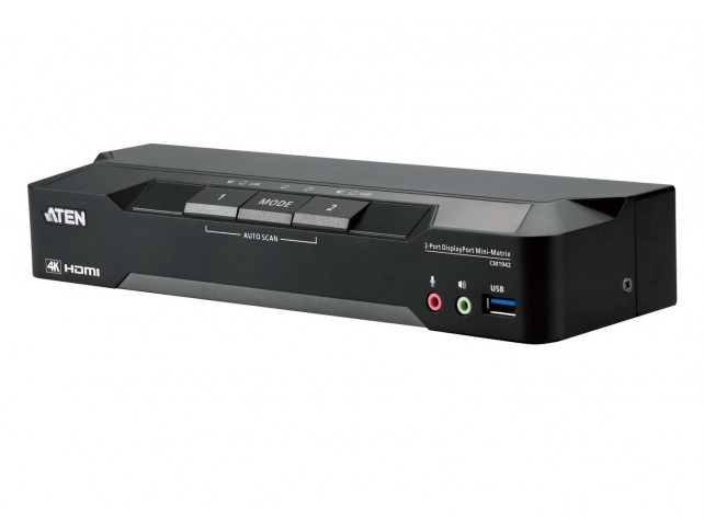 2-Port 4K DisplayPort Dual  Display Mini-Matrix Boundless