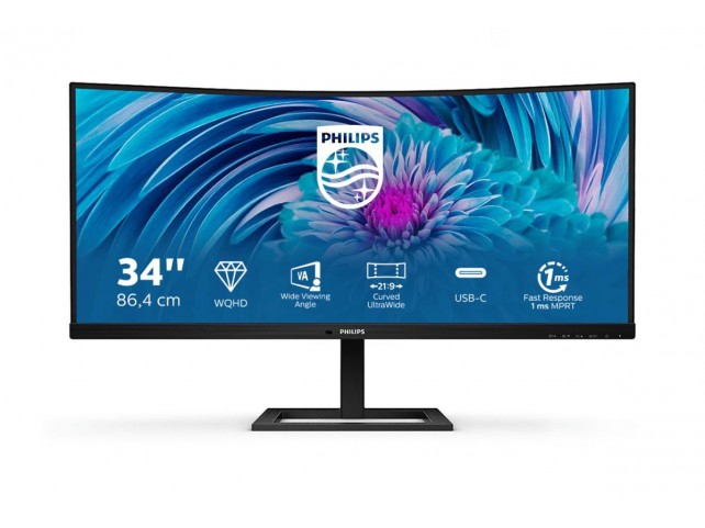 Philips 34, 3440x1440, VA, Curved,  H/A 100 MM, ULTRAWIDE, USB-C