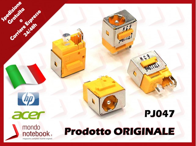 Connettore di Alimentazione DC Power Jack ACER PJ047 1,65mm Aspire 5335 5735 SERIES (GIALLO O BLU)