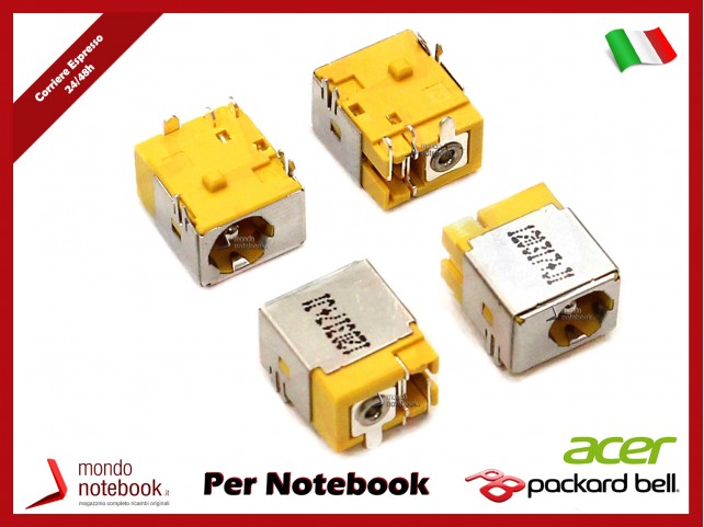 Connettore di Alimentazione DC Power Jack ACER PJ056-G 1,65mm Aspire 3050 Travelmate 2480 (GIALLO)