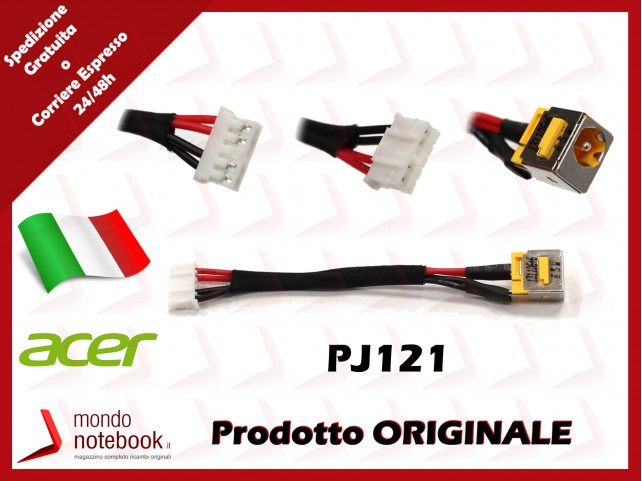 Connettore di Alimentazione DC Power Jack ACER PJ121 1,65mm Extensa 5220 5630 7620 7220