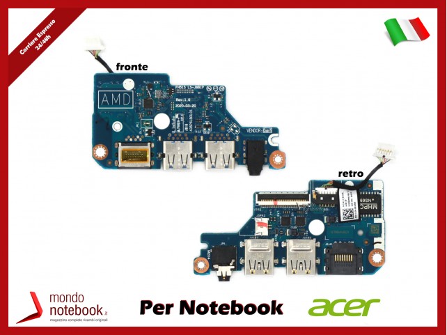 Audio USB LAN I/O Board ACER Nitro AN515-44 55.Q9KN2.001 LS-J881P