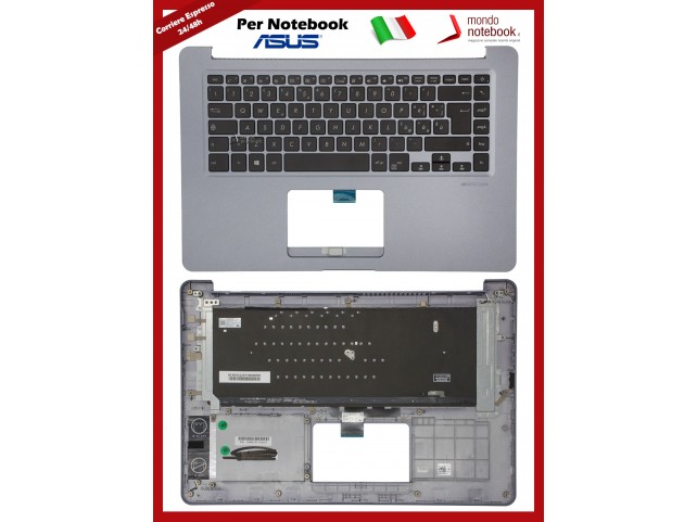 Tastiera con Top Case ASUS VivoBook 15 X510 X510U Layout Italiano (Star Grey) Retroilluminata