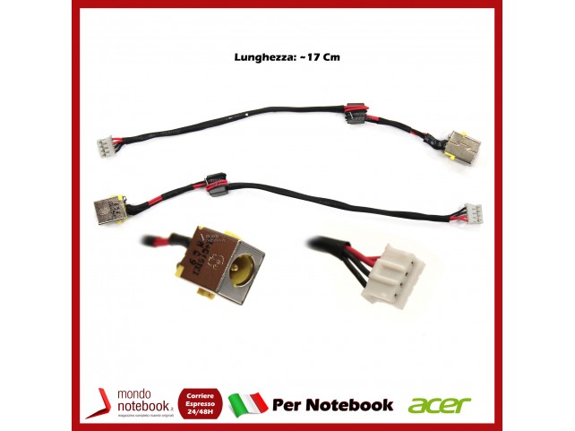 Connettore di Alimentazione DC Power Jack ACER PJ338 Aspire V3-531 V3-551 V3-571 (~17 Cm)