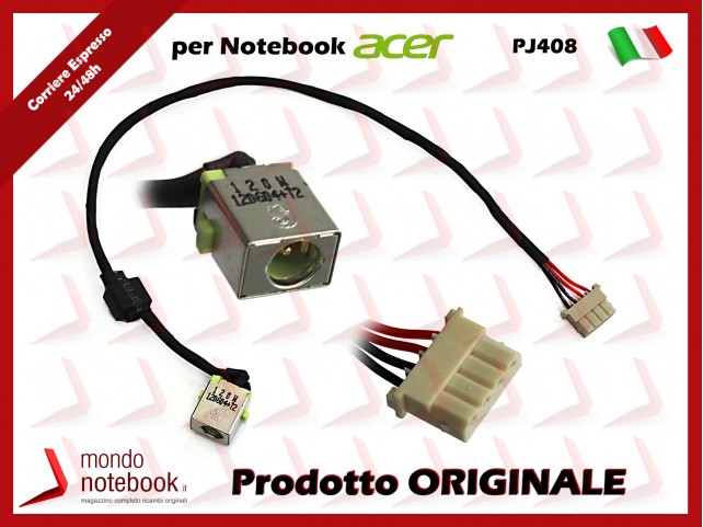 Connettore di Alimentazione DC Power Jack ACER PJ408 Aspire 5820 5820T 5741 5741G Ethos 8951G-9824