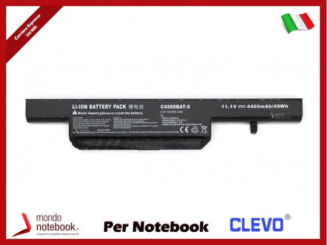 CoreParts MBI2342 Laptop Battery Batteria for Clevo 49Wh 6 Cell Li-ion 11.1V 4.4Ah