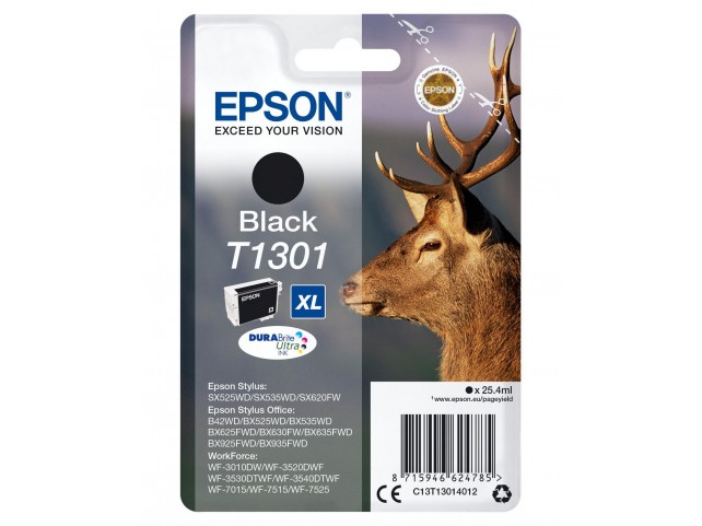 Epson T1301 ink cartridge blk  extra high capacity 25.4ml 1-p