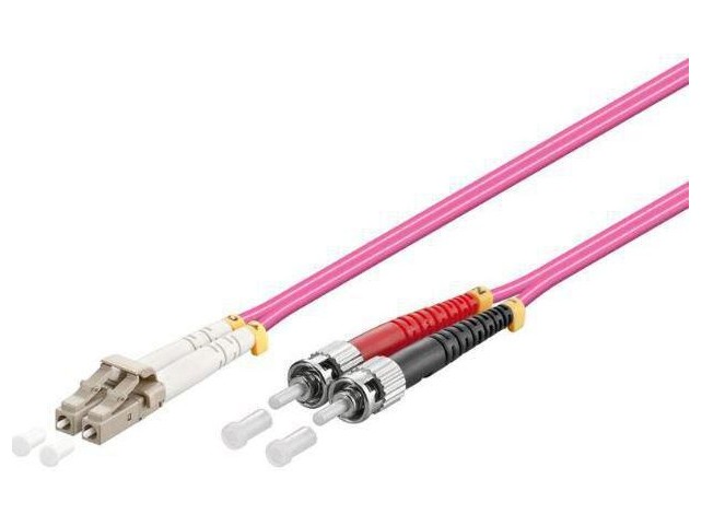 MicroConnect LC/UPC-ST/UPC 5m OM4  MM Duplex LSZH OD: 2mm, 0.3dB