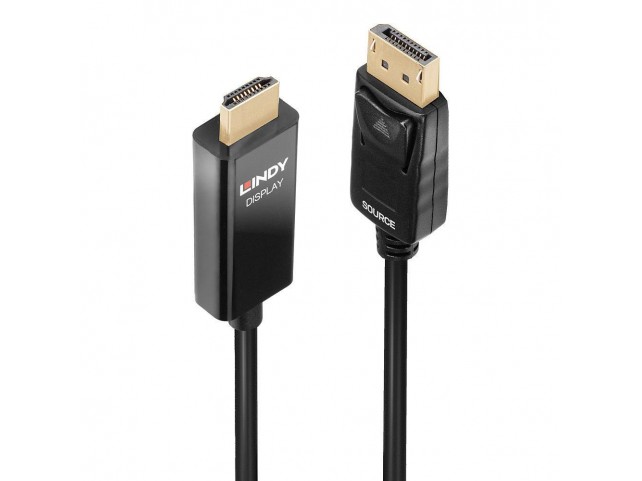 Lindy 0.5m Active DisplayPort to  HDMI Cable with HDR