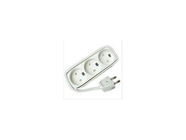 MicroConnect 3-way power stripno earth,  1,5m white