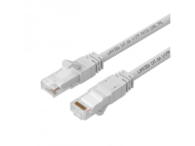 Lanview CAT6A UTP 0,5m White LSZH,  HIGH-FLEX