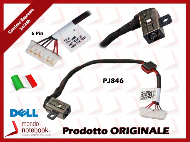 Connettore di Alimentazione DC Power Jack DELL Inspiron 15-5000 5551 5555 5557 5558 (~ 12 Cm)